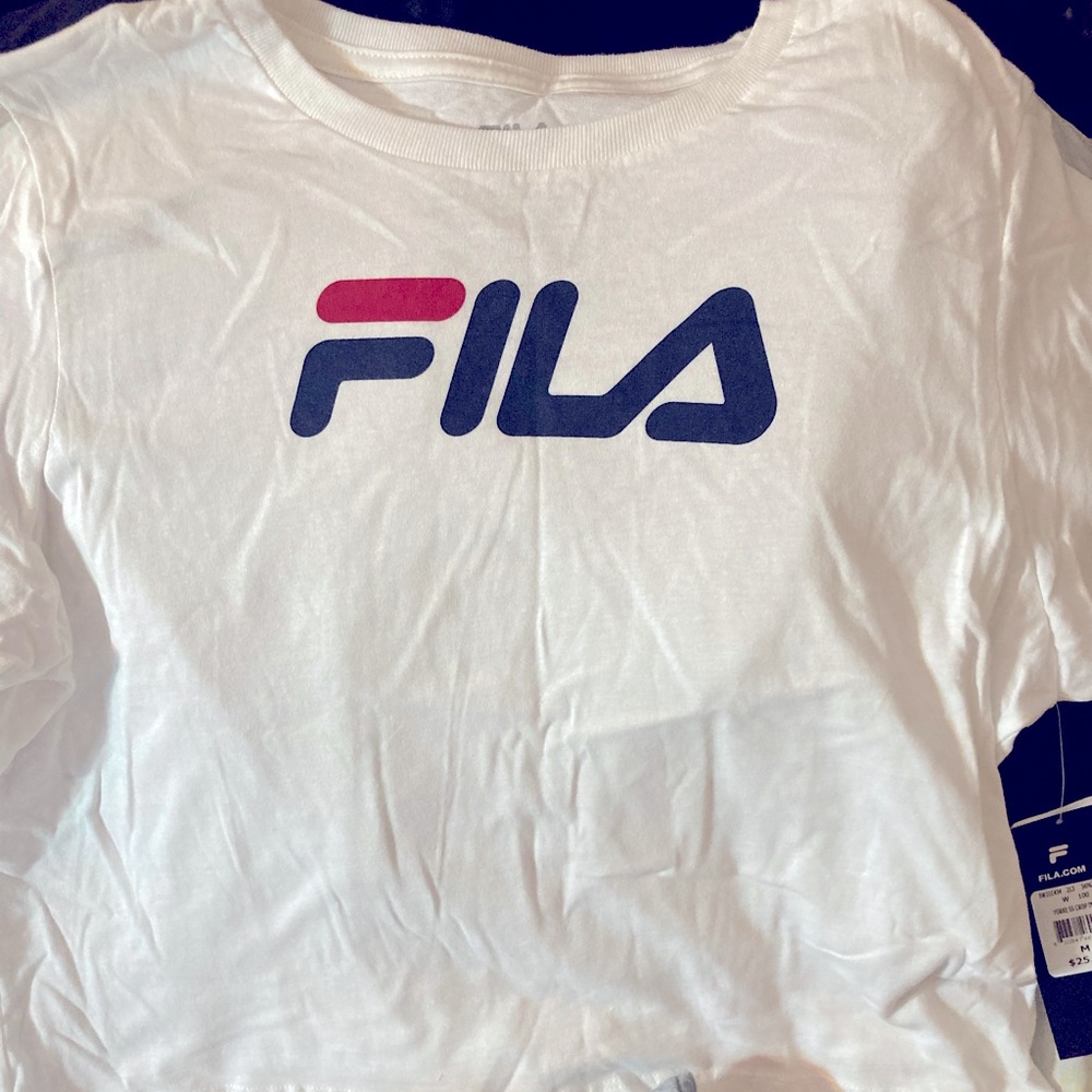 NWT Fila t-shirt, large fila logo on chest, matches listed hoodie, M or MP